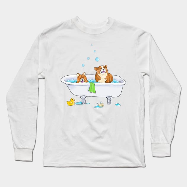 Corgis x 2 Long Sleeve T-Shirt by Julie Townsend Studio